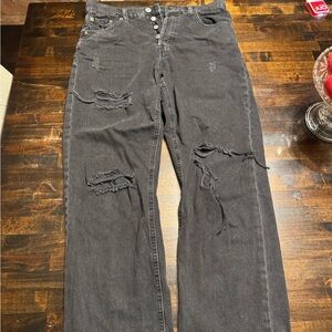Aeropostale Charcoal Distressed Jeans